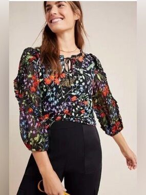 Anthropologie Maeve floral shirt